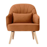 Keira Set of 2 Accent Sofa Arm Chair Fabric Uplholstered Lounge - Orange - 45-Degree Angle