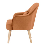 Keira Set of 2 Accent Sofa Arm Chair Fabric Uplholstered Lounge - Orange - Rear View