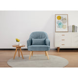 Keira Set of 2 Accent Sofa Arm Chair Fabric Uplholstered Lounge - Light Blue - Front View
