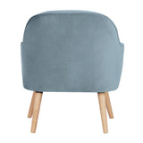 Keira Set of 2 Accent Sofa Arm Chair Fabric Uplholstered Lounge - Light Blue - Close-Up Angle