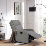 Maxcomfy Fabric Manual Recliner Lounge Arm Chair - Light Grey - Front View