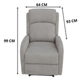 Maxcomfy Fabric Manual Recliner Lounge Arm Chair - Light Grey - Side View