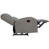 Maxcomfy Fabric Manual Recliner Lounge Arm Chair - Light Grey - Close-Up Angle