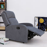 Maxcomfy Fabric Manual Recliner Lounge Arm Chair - Mid Grey - Front View
