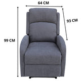 Maxcomfy Fabric Manual Recliner Lounge Arm Chair - Mid Grey - Top-Down View