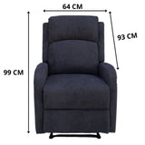 Maxcomfy Fabric Manual Recliner Lounge Arm Chair - Dark Grey - Front View