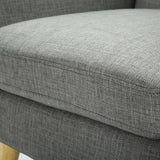 Dane Single Seater Fabric Upholstered Sofa Armchair Set of 2 - Mid Grey - Close-Up Angle