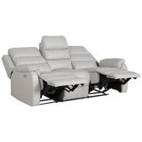 Royal 3pc 5 Seater Leather Electric Recliner Home Theatre Sofa Lounge Set Grey - Top-Down View