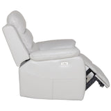 Royal 3pc 5 Seater Leather Electric Recliner Home Theatre Sofa Lounge Set Grey - Rear View
