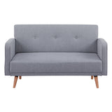 Picasso 2 Seater Fabric Sofa Lounge Couch Light Grey