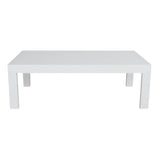 Outie 133cm Outdoor Coffee Table Aluminum Frame White - Side View