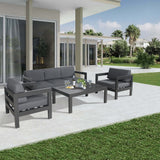 Outie Outdoor Sofa Lounge Chair Aluminium Frame Charcoal - Front View