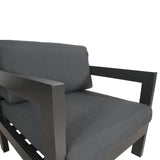 Outie Outdoor Sofa Lounge Chair Aluminium Frame Charcoal - Top-Down View
