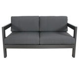 Outie 2 Seater Outdoor Sofa Lounge Aluminium Frame Charcoal - Side View