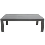 Outie 4pc Set 1+1+3 Seater Outdoor Sofa Lounge Coffee Table Aluminium Charcoal - Low Angle