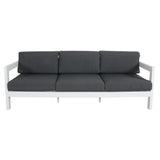 Outie 3pc Set 1+1+3 Seater Outdoor Sofa Lounge Aluminium Frame White - Top-Down View