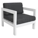 Outie 3pc Set 1+1+3 Seater Outdoor Sofa Lounge Aluminium Frame White - 45-Degree Angle