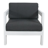 Outie 3pc Set 1+1+3 Seater Outdoor Sofa Lounge Aluminium Frame White - Rear View