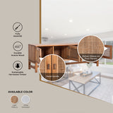 Jasmine ETU Entertainment TV Unit 160cm 4 Door Mindi Wood Rattan - Brown - Top-Down View