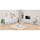 Jasmine ETU Entertainment TV Unit 160cm 4 Door Mindi Wood Rattan - White - Front View