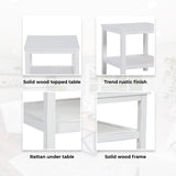 Jasmine Coffee Side Table Laptop Desk Bedside Sofa End Tables Mindi Wood - White - 45-Degree Angle