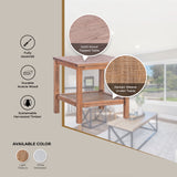 Jasmine Coffee Side Table Laptop Desk Bedside Sofa End Tables Mindi Wood - Brown - 45-Degree Angle