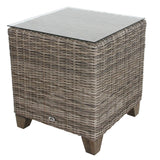 Sophy 50cm Wicker Rattan Outdoor Side Table - 45-Degree Angle