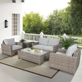 Sophy 3+1+1 Seater Wicker Rattan Outdoor Sofa Set Coffee Side Table Chair Lounge - Side View