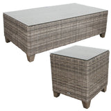 Sophy 3+2+1 Seater Wicker Rattan Outdoor Sofa Set Coffee Side Table Chair Lounge - Low Angle