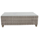 Sophy 131cm Wicker Rattan Outdoor Coffee Table 50cm Side Table Set - 45-Degree Angle