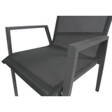 Iberia 6pc Set Aluminium Outdoor Dining Table Chair Charcoal - 45-Degree Angle