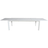 Iberia 230-345cm Aluminium Outdoor Extensible Dining Table White - 45-Degree Angle