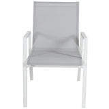 Iberia 6pc Set Aluminium Outdoor Dining Table Chair White - Side View