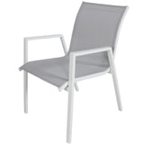 Iberia 6pc Set Aluminium Outdoor Dining Table Chair White - Top-Down View