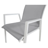 Iberia 6pc Set Aluminium Outdoor Dining Table Chair White - 45-Degree Angle