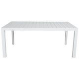 Iberia 178cm Aluminium Outdoor Dining Table White - Top-Down View