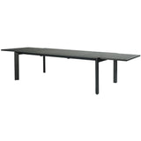 Iberia 13pc 230-345cm Aluminium Outdoor Extensible Dining Table Chair Charcoal - Top-Down View