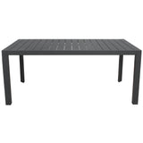 Iberia 7pc Set 178cm Aluminium Outdoor Dining Table Chair Charcoal - Side View