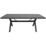Percy 200cm Outdoor Trestle Dining Table Aluminium Frame Grey - Side View