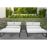 Skye 5pc Outdoor Sofa Set Coffee Side Table Modular Aluminium Frame - Side View