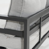 Skye 5pc Outdoor Sofa Set Coffee Side Table Modular Aluminium Frame - Close-Up Angle