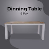 Orville Dining Table 180cm Solid Acacia Wood Home Dinner Furniture - Multi Color - Front View