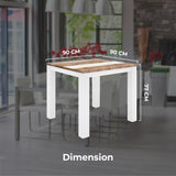 Orville Dining Table 90cm Solid Acacia Wood Home Dinner Furniture - Multi Color - Side View