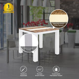 Orville Dining Table 90cm Solid Acacia Wood Home Dinner Furniture - Multi Color - Top-Down View