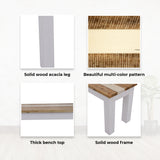 Orville Dining Bench 170cm Solid Acacia Wood Home Dinner Furniture - Multi Color - 45-Degree Angle