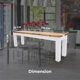 Orville Dining Bench 170cm Solid Acacia Wood Home Dinner Furniture - Multi Color - Side View