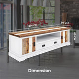 Orville ETU Entertainment TV Unit 214cm 2 Door Solid Acacia Timber - Multi Color - Side View