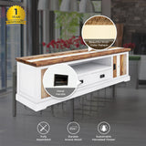 Orville ETU Entertainment TV Unit 214cm 2 Door Solid Acacia Timber - Multi Color - Top-Down View