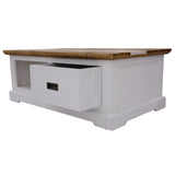 Orville Coffee Table 120cm 1 Drawer Solid Acacia Timber Wood - Multi Color - Close-Up Angle