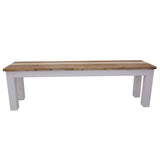Orville 3pc Dining Set 1.8m Table 1.5m Bench Solid Acacia Timber - Multi Color - Top-Down View